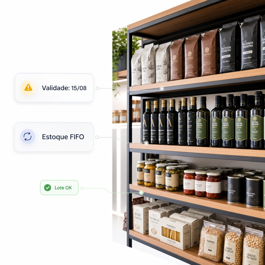 Controle de validade e estoque FIFO para loja de alimentos