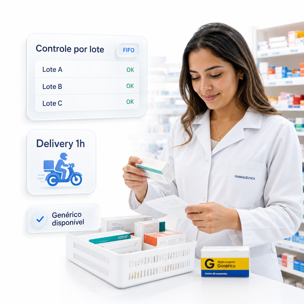 Controle por lote, delivery e genérico disponível na farmácia
