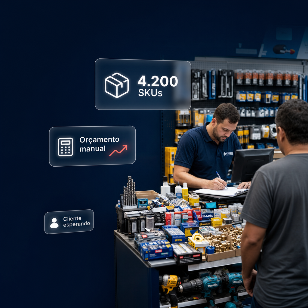 Desafios de loja de ferramentas com milhares de SKUs