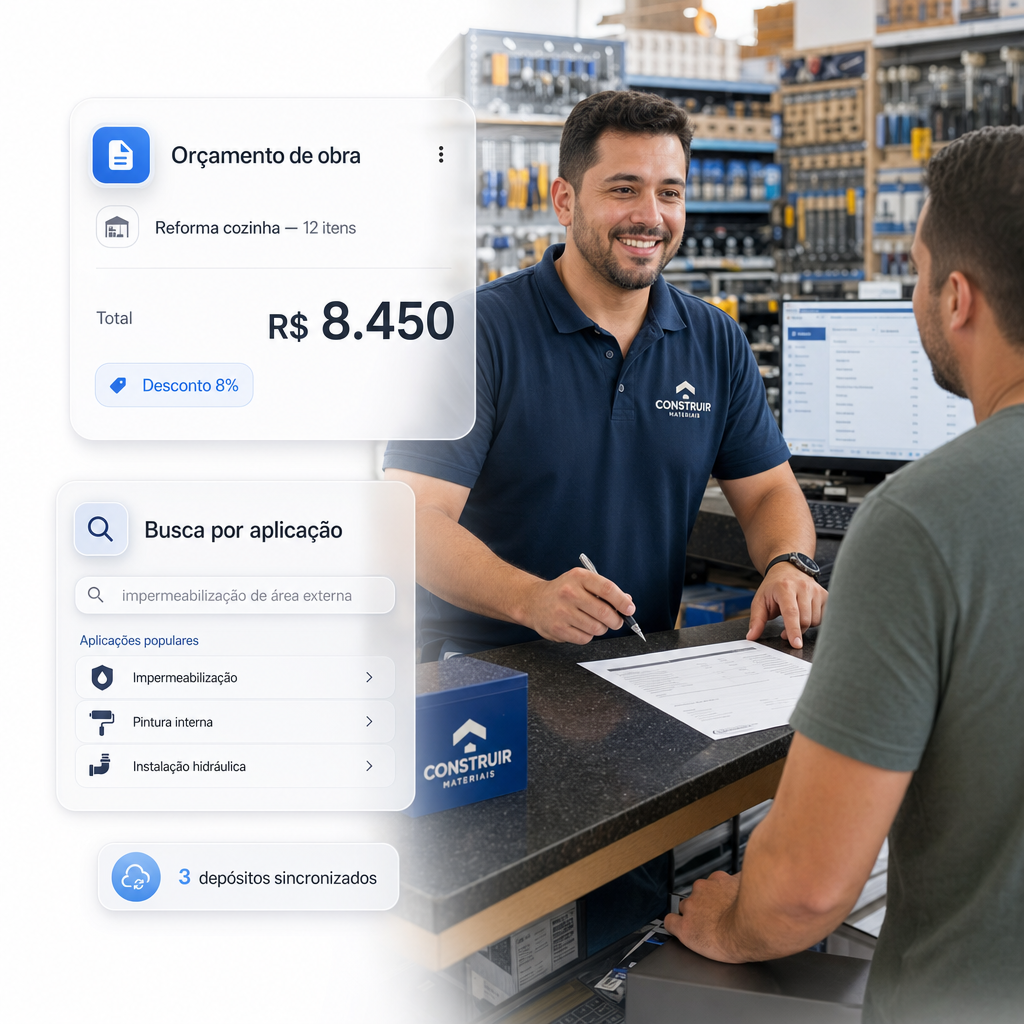 Orçamento automático de obra e busca inteligente para loja de ferramentas