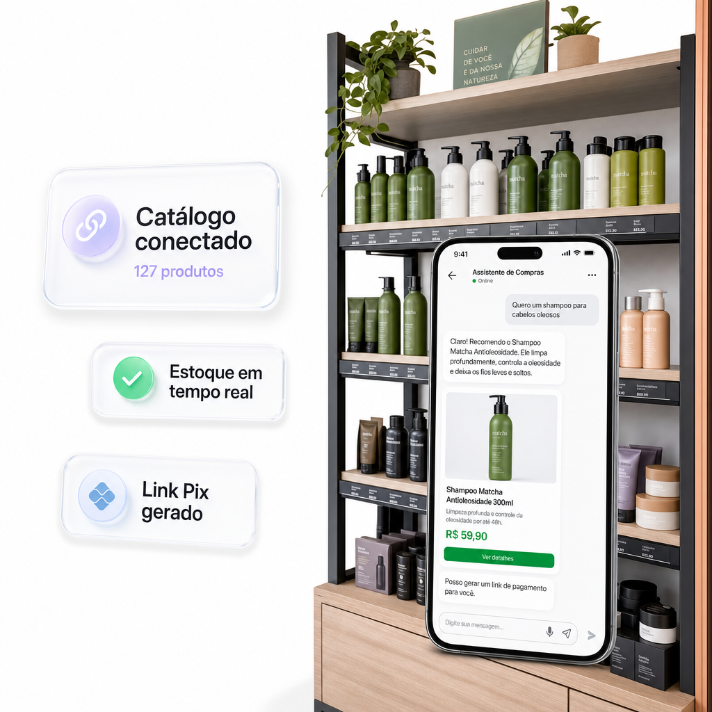 IA recomendando produtos do catalogo no WhatsApp