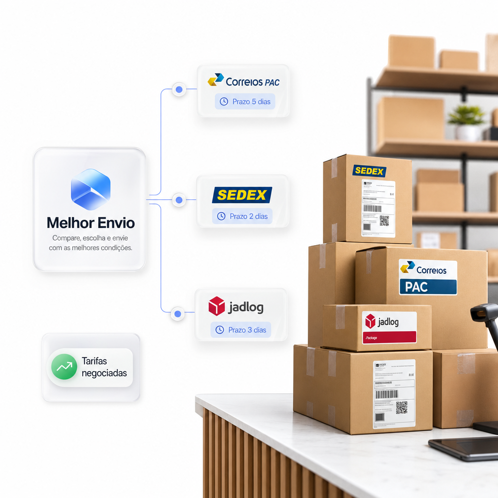Transportadoras integradas à Varejo Hub via Melhor Envio